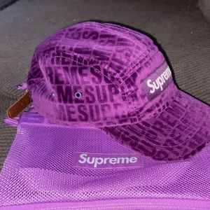 ❌SOLD SUPREME FW21 PURPLE VELVET PATTERN CAP
